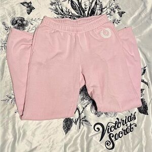 VS PINK light pink flare bottom sweatpants.